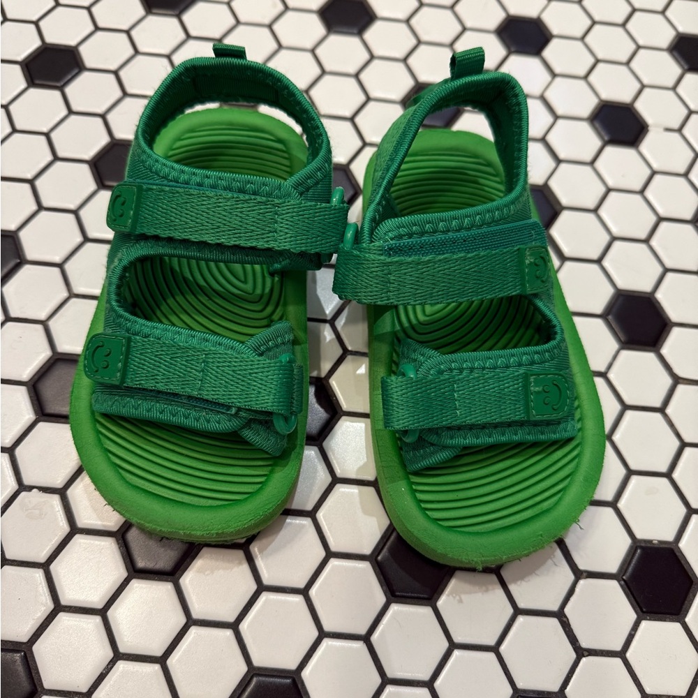 Kids Green Velcro Sandals
